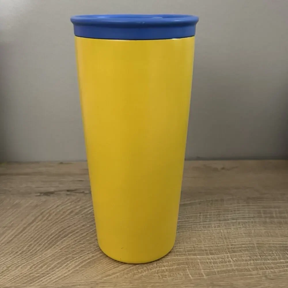 Starbucks Tumbler Korea 2022 SS Summer Yellow Chubby Handle 473ml 16 Oz Hot Cold